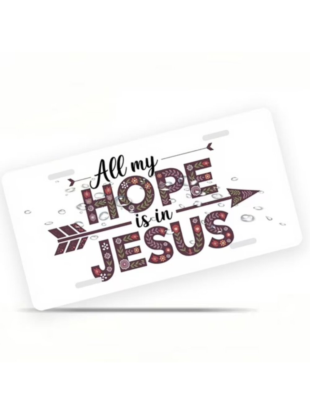 License Plate, Jesus centered Hope Decorative Front,Personalized Stainless Steel